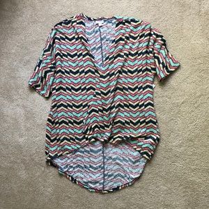 NWT Lularoe Lindsey Wrap Cardigan pink yellow teal